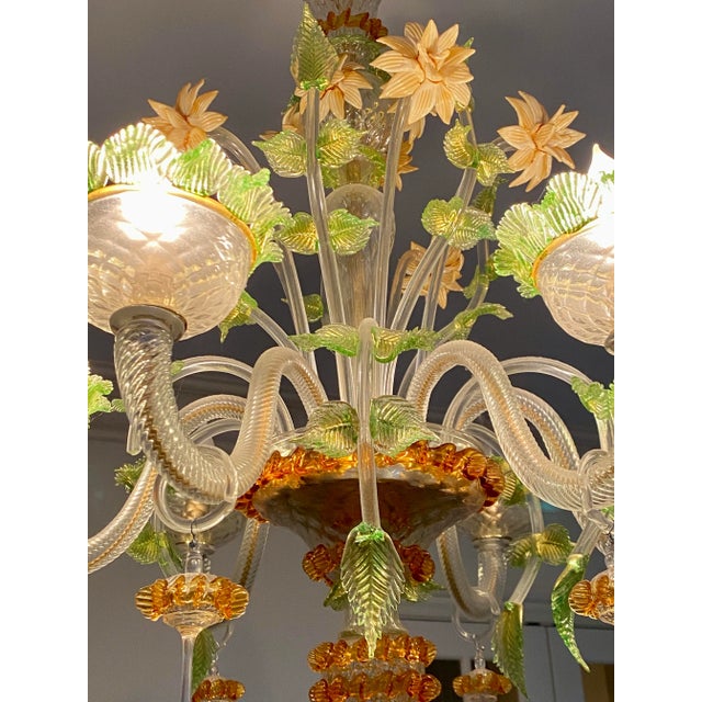 1940s Hand Blown Murano Glass Chandelier For Sale - Image 11 of 11