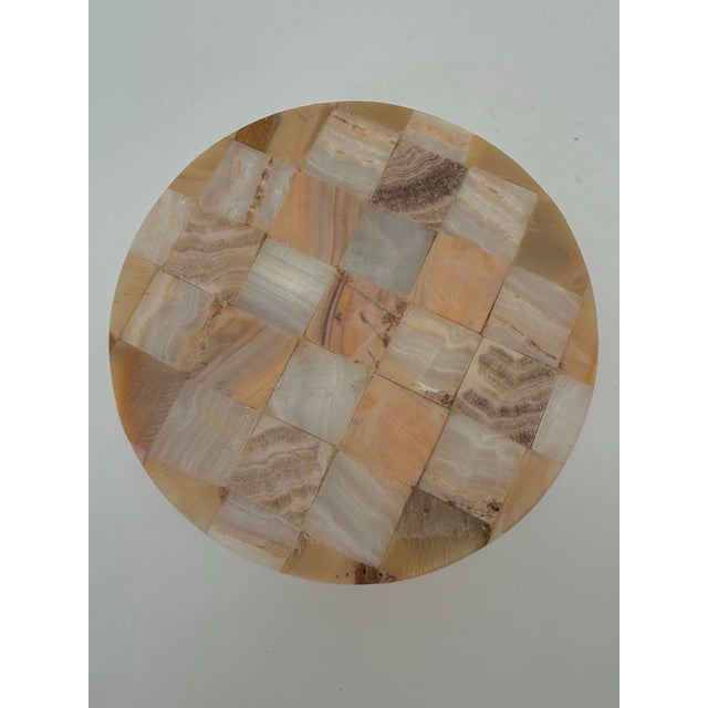 Large Vintage Onyx Checkerboard Pattern Ashtray Catchall For Sale In New York - Image 6 of 10