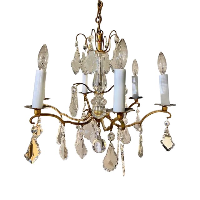 Baccarat Gilt Bronze Chandelier For Sale