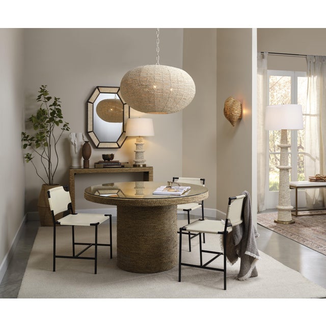 2020s Jamie Young Rowan Table Lamp in Cream Wood Beads For Sale - Image 5 of 6