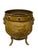 Rare, Large Antique English Jardinière With Brass Etchings and Lion Heads For Sale - Image 4 of 13