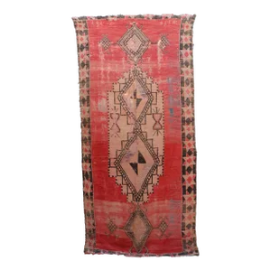 1950s Moroccan Vintage Handknotted Rug - 5'4" X 11'3" Ft