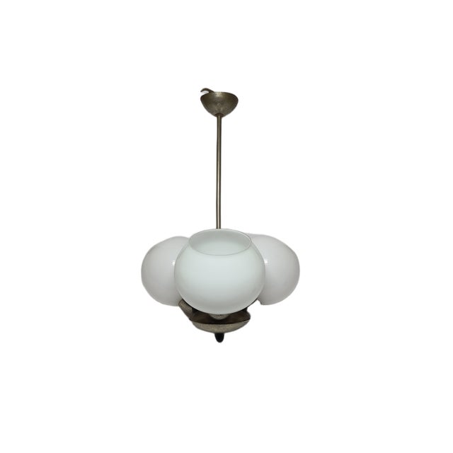 1970s Art Deco Glass Chandelier, Poland, 1970s For Sale - Image 5 of 15