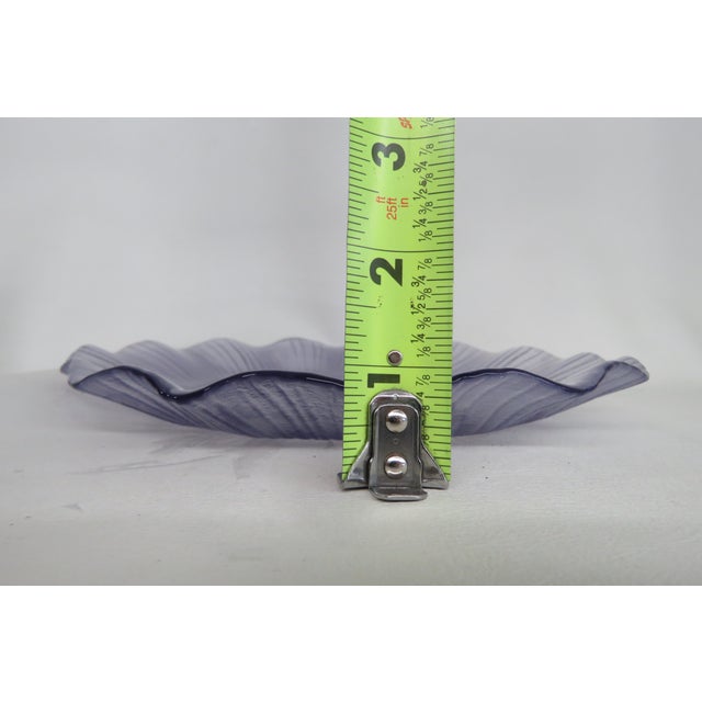 Vintage Mikasa Frosted Glass Plate 1980s Ruffled Lotus Lavender Dinnerware 4748b For Sale - Image 9 of 11