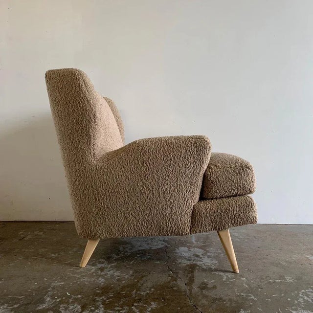 Mid Century Style Toast Wingback Chair For Sale - Image 4 of 13