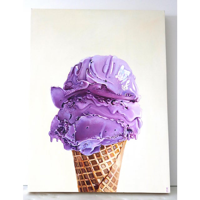 Contemporary Contemporary Photo Realist "Cream"Oil Painting on Wood Panel-Signed For Sale - Image 3 of 8