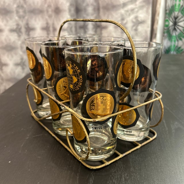 Dimensions shown represent the overall caddy including glasses inside. The glasses alone measure 5.5 inches tall X 3...