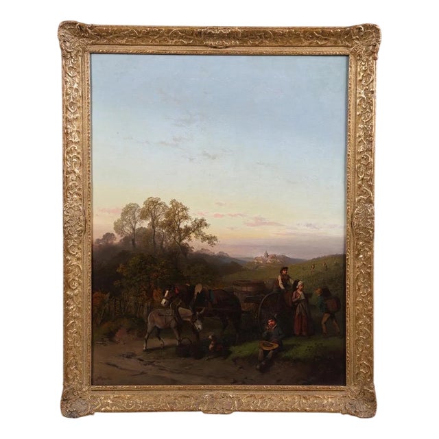 Ferdinand Marohn, The Harvest, Oil on Canvas, Framed For Sale