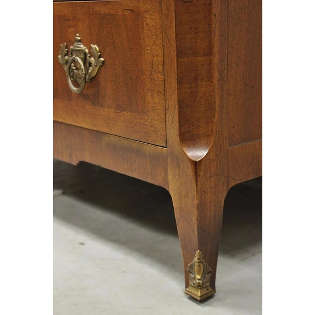 Vintage Henredon French Louis XV Style Banded Walnut Tall Chest Dresser For Sale - Image 11 of 12