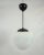 Mid-Century Modern Czech White Milk Glass and Bakelite Pendant Lamp from Napako, 1940s For Sale - Image 3 of 8