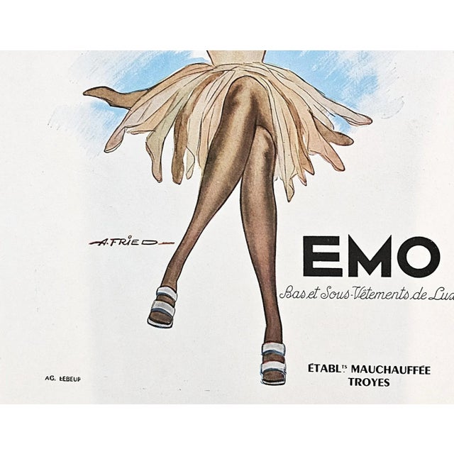 Mid-Century Modern 1948 Mid-Century French Lingerie Advertisement Print For Sale - Image 3 of 3