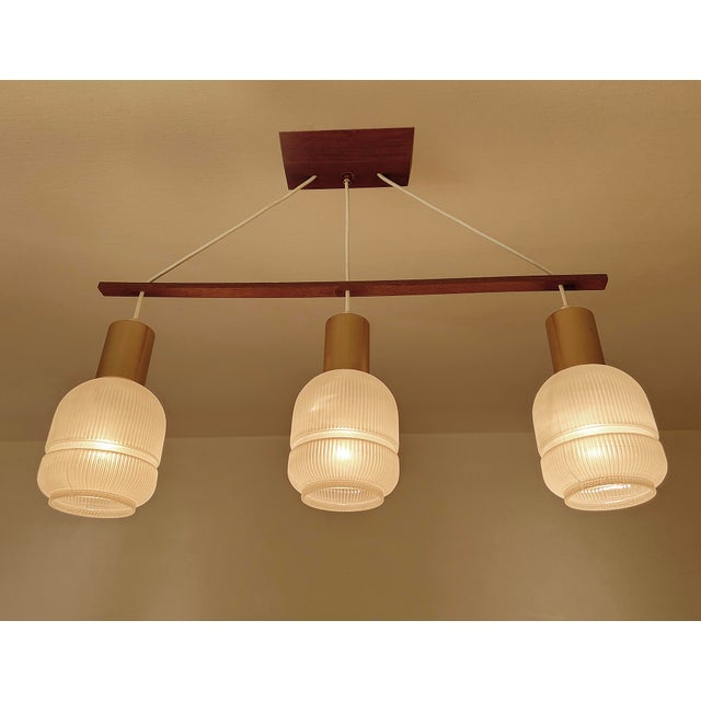 Danish Pendant Light in Glass and Teak, 1960s For Sale - Image 13 of 18