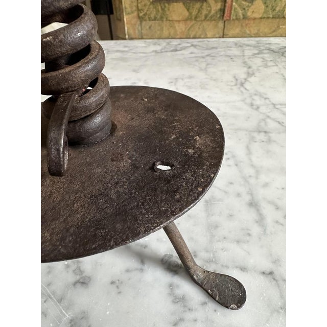 18th Century Alpine Iron Spiral Candleholder, 1730s For Sale - Image 6 of 17