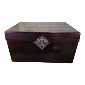 Antique Lacquered Leather Chinese Trunk/Box