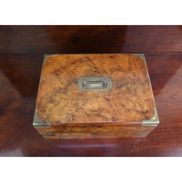 Antique Gentlemans Dressing Box in Burr Walnut, 1865, Set of 6 For Sale - Image 4 of 13