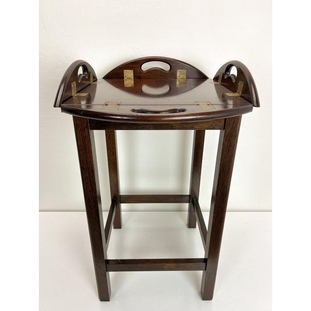 Brown Butlers Tray Side Table, 1970s For Sale - Image 8 of 16