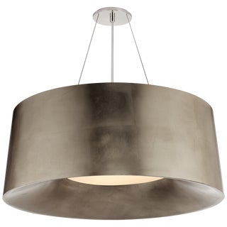 Barbara Barry for Visual Comfort Signature Halo Medium Hanging Shade in Burnished Silver Leaf For Sale