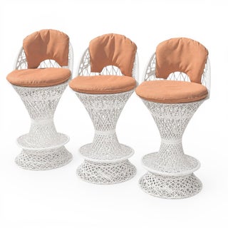 Russell Woodard Spun Fiberglass Barstools - Set of 3 For Sale
