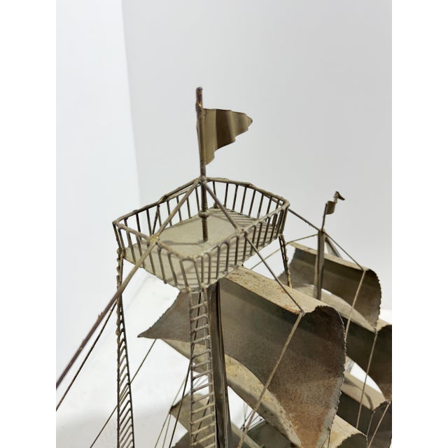 Large Vintage Italian Sheet Metal Galleon, 1950 For Sale - Image 11 of 12