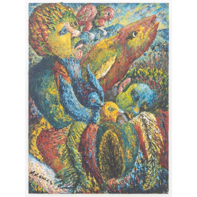 Mmakgabo Mmapula Mmangankato Helen Sebidi (South African, b. 1943), Untitled (Figural Abstraction), Acrylic and Oil on...
