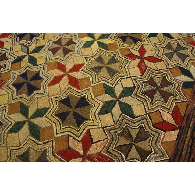 Textile Iconic, Lovely and Symmetrical Design With Multi Tones Colors American Hooked Rug For Sale - Image 7 of 9