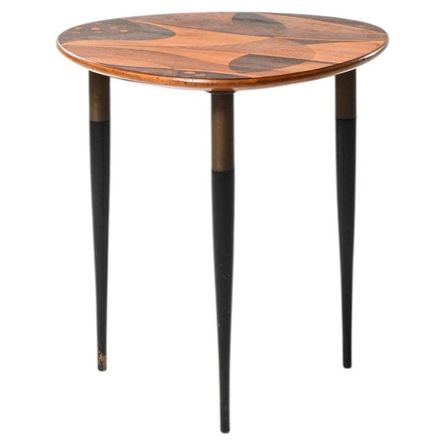 Side Table in Brass, Lacquer and Wood from Bodafors Möbelfabrik, 1960s For Sale - Image 6 of 6