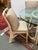 McGuire Furniture Lattice Back & Seashell Printed Dining Side Chairs and Glass Bistro Table, 28 Inches For Sale - Image 10 of 12