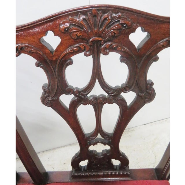 Chippendale Style Carved Mahogany Settee For Sale - Image 5 of 7