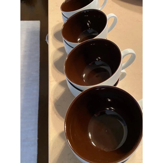 Vintage Kahla Germany Porcelain Coffee Mug & Saucer Set for Eight, 16 Pieces, Discontinued For Sale - Image 4 of 13