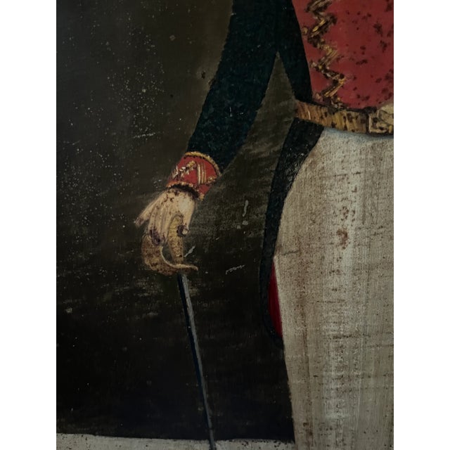 Mexican Late 19th Century Military Soldier Painting For Sale - Image 3 of 8