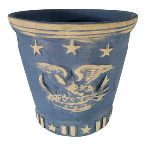 1940s Signed Roseville Patriotic Planter Pot