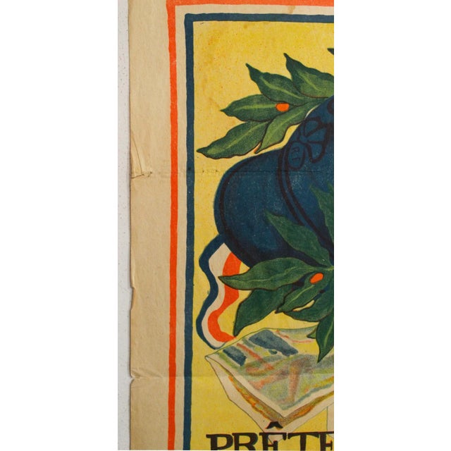 1910s 1916 French War Poster, "Prêtez Vos Billets De Banque À La France, Prenez Des Bons De La Défense Nationale" - Andrée Ménard For Sale - Image 5 of 6