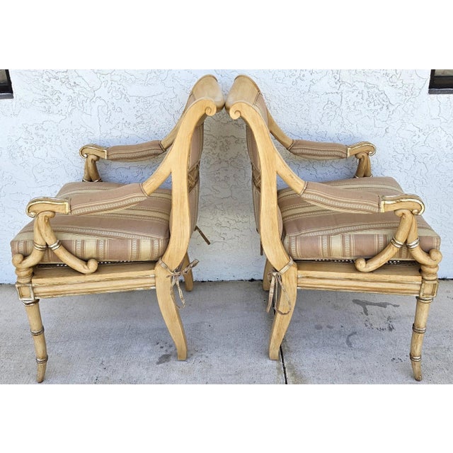 Century Furniture Century Furniture Regency Cane Seat Armchairs Pair For Sale - Image 4 of 18
