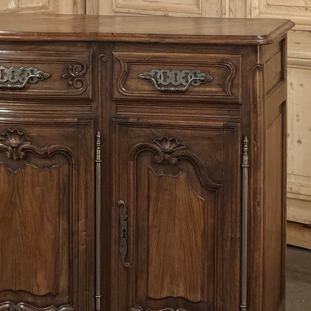 Burnt Umber Antique Country French Walnut Buffet ~ Trois Porte Enfilade For Sale - Image 8 of 17