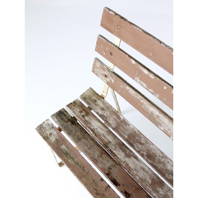 Vintage Wood and Metal Garden Bench For Sale - Image 4 of 13