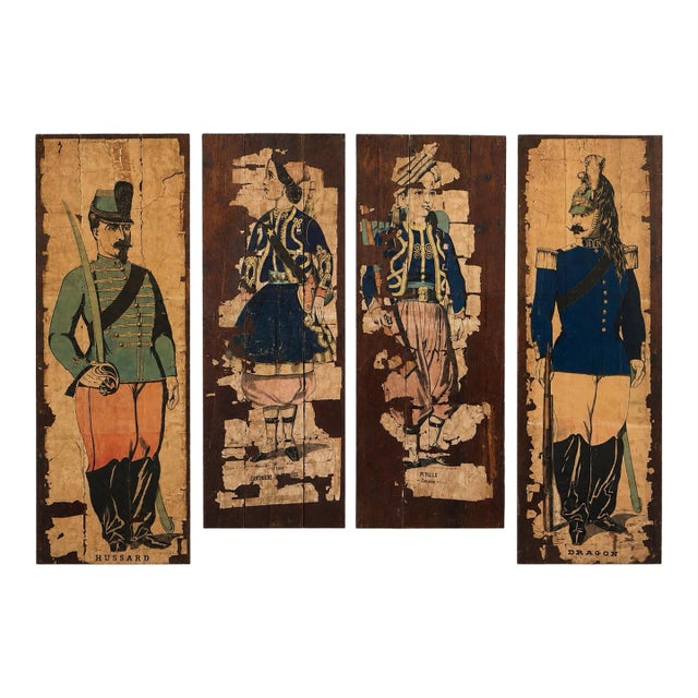 The Silent Guard: A Collection of 19th-Century French Military Panels For Sale