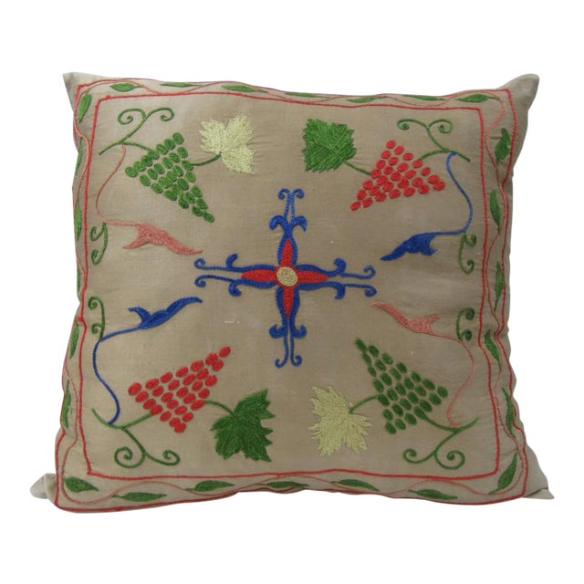 Silk Embroidered Turkish Killim Pillow Cover For Sale