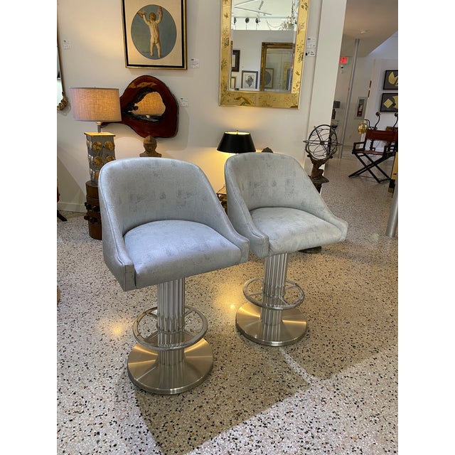 Bar Stools Memory Swivel Design for Leisure - A Pair For Sale - Image 13 of 17