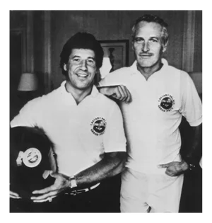 Portrait of Paul Newman with Mario Andretti, 1981, Photograph