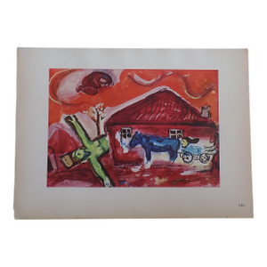 Vintage Folio Sized Ltd. Ed. Mid 20th Century Modernist Abstract Marc Chagall Lithograph - "Via Dolorosa "