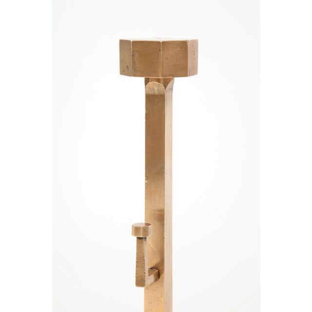 Brass 1940s Rose Brass Large Andirons - A Pair For Sale - Image 8 of 13