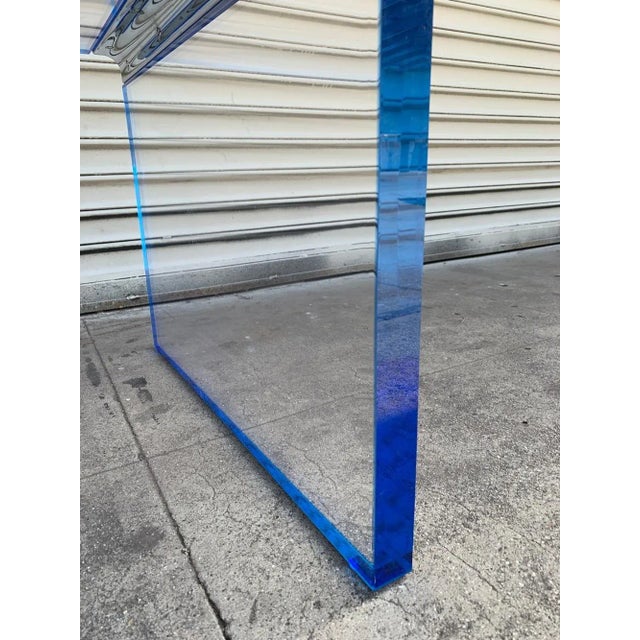 2020s Amparo Calderon Tapia Waterfall Lucite & Chrome Coffee Table For Sale - Image 9 of 10