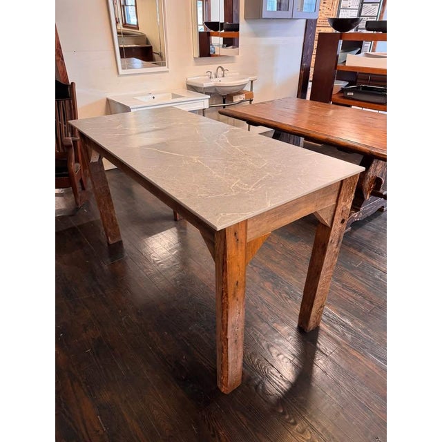 Reclaimed Wood Potting Gardening Table Work Bench For Sale - Image 4 of 7