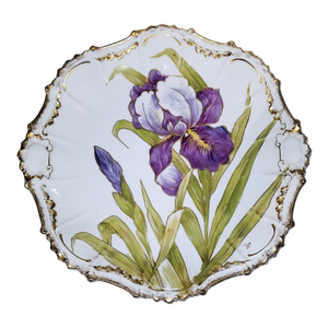 Early 1900s Flambeau Limoges Iris Porcelain Charger Platter