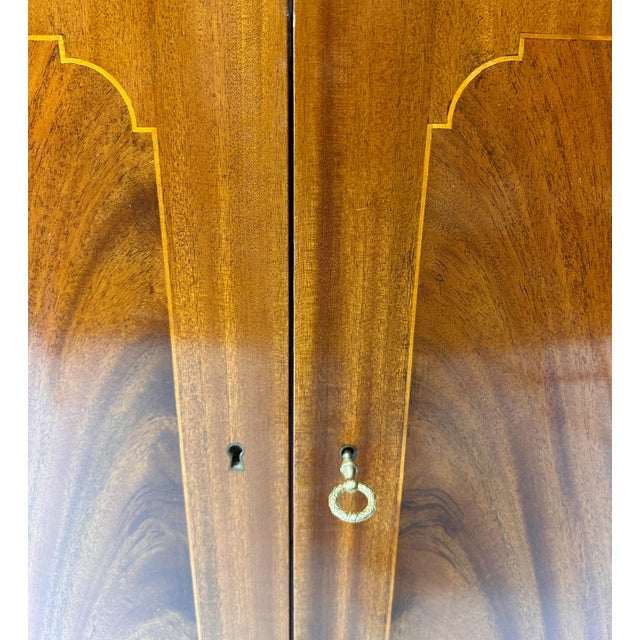 Brown 1930's Swedish Cabinet With Decorative Inlay For Sale - Image 8 of 9