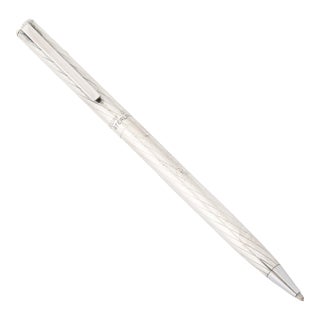 Modernist Twist Opening Sterling Silver Ballpoint Pen Signed Bergdorf Goodman For Sale