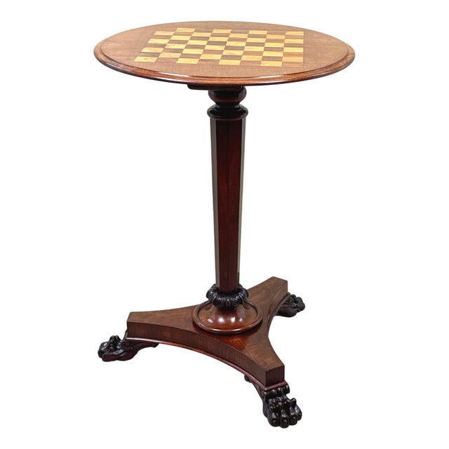Chess Top Lamp Table, 1840s For Sale