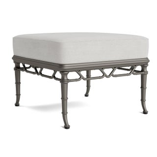 Brown Jordan Calcutta Ottoman, Mica frame with Fusion Dove fabric For Sale