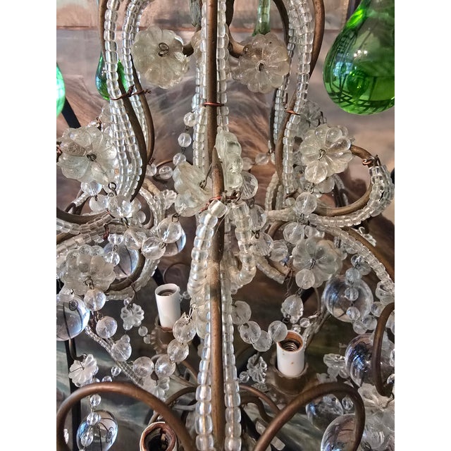 Vintage Bagues Maison Style Beaded Crystal Chandelier For Sale - Image 9 of 11