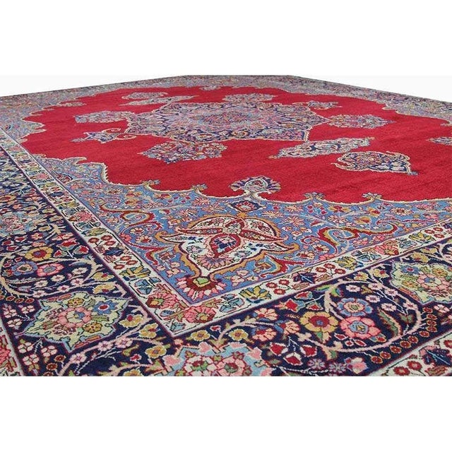 1970s Old Persian Tabriz Area Rug 9’7″ X 12’7″ For Sale - Image 11 of 13